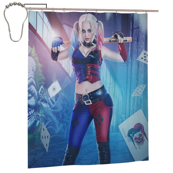 Animated Harley Quinn Shower Curtain Bathroom Decor Polyester Waterproof Bath Curtains With Hooks 60x72 Inches
