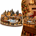 Animated Holiday Train & Ice Rink Scene, Christmas Village Display with ...