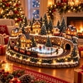 Santa Train Animation Animated Holiday Train and Ice Rink Scene Christmas Home Decor with ...