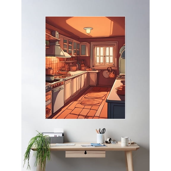 Animated Kitchen Poster Wall Art, Modern Wall Decor For Living Room Bedroom, 12x18 UNFRAMED