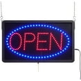 thumbnail image 1 of Animated LED Sign, Reads OPEN, Includes Oval Swoosh, For Indoor Use, With 12V Adapter, Sold with Hanging Hardware - Black Plastic (LEDOPEN09), 1 of 1