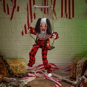 Animated Light-Up Hanging Singing Clown on a Swing