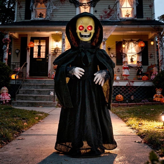 Animated Light-Up LED Standing Doll with Moving Head