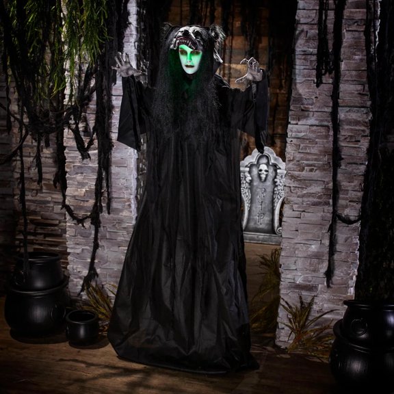 Animated Light-Up Standing Wolf Lady with Sound