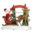 thumbnail image 1 of Animated Lighted Christmas Carol Musical Santa's Reindeer Sleigh, 1 of 1