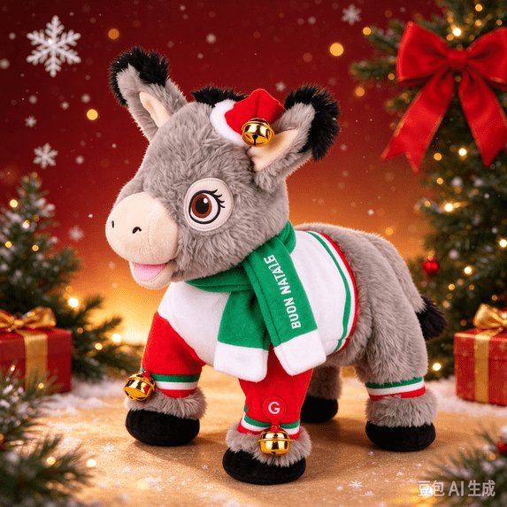 Animated Musical Dominic Donkey Christmas Plush, Singing & Dancing ...