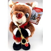 Animated Musical Rudolph Plush Plays Saxophone