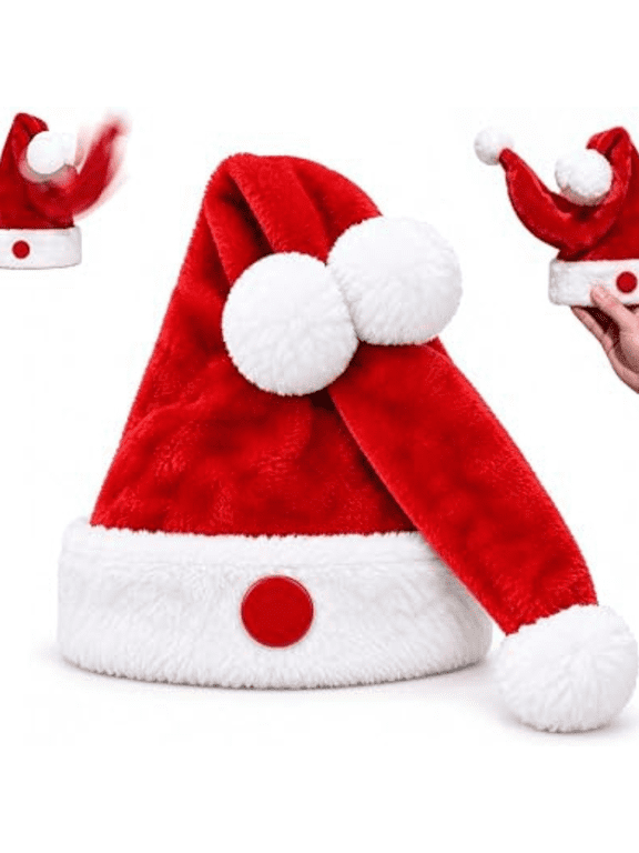 Animated Naughty Santa Hat - Funny Moving Christmas Party Hat Funny moving Santa hat adds playful motion to holiday outfits, ideal for Christmas parties, office events, photos, and gifts