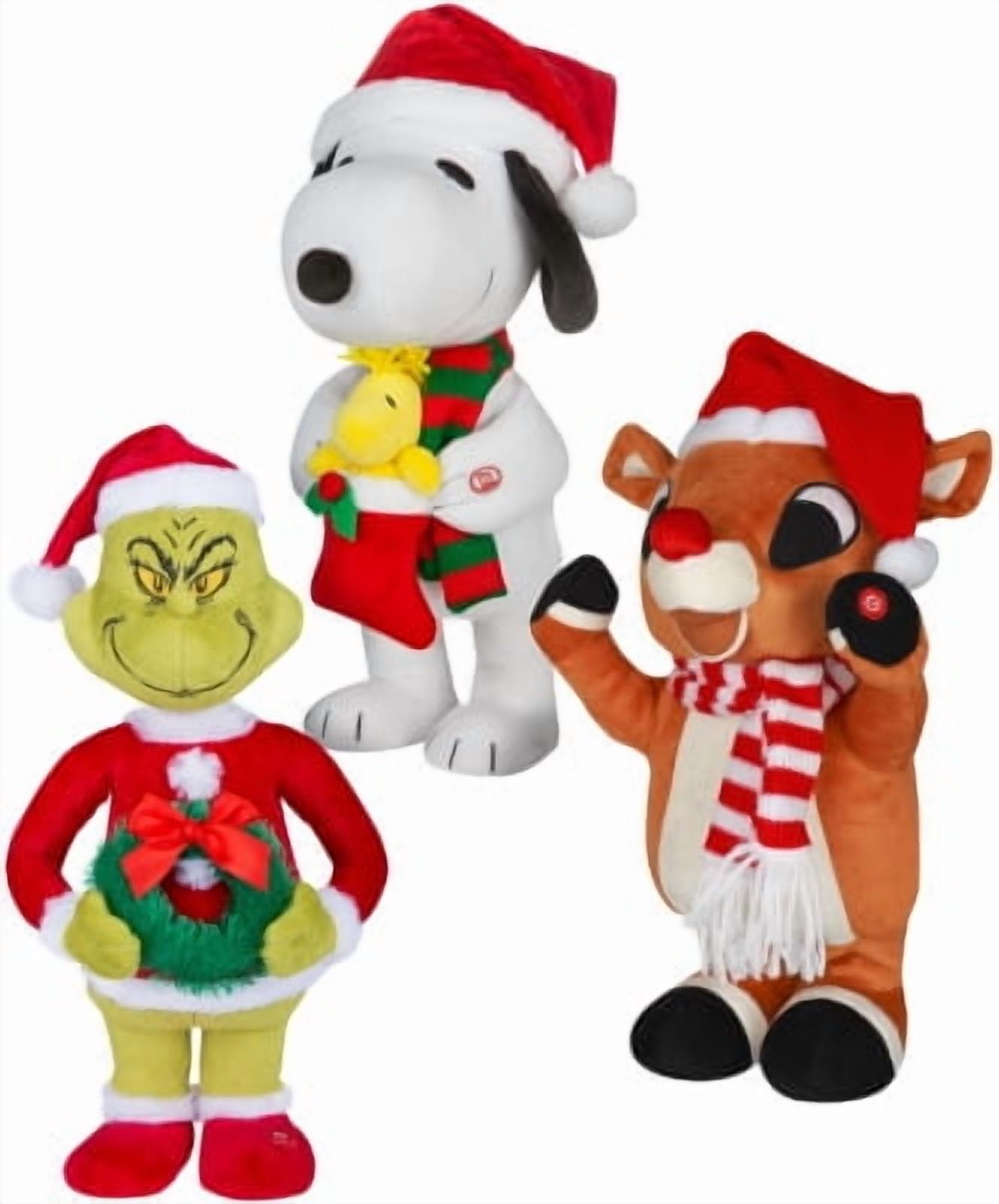 Animated Plush Christmas Characters Figure - Grinch, Snoopy
