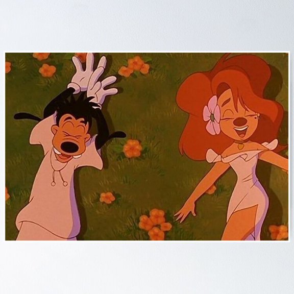 Animated Pop Characters Romance Parody Wall Art Kids Room Decor, Unframed Canvas