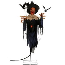 Animated Raven Scarecrow Decoration
