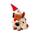 thumbnail image 1 of Animated Santa Riding Reindeer Plush Toy Singing Dancing Electric Stuffed Doll for Christmas Decoration(Khaki-20cm), 1 of 6