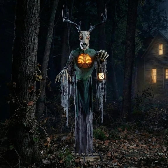 Animated Skeleton Forest Creature with Horns