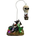 thumbnail image 1 of Animated Skull Balloon Ride  Figurine | Spooky Town Collection Accessories with Multi-Color LED, Motion and Sound | 14.13 Inch, 1 of 14