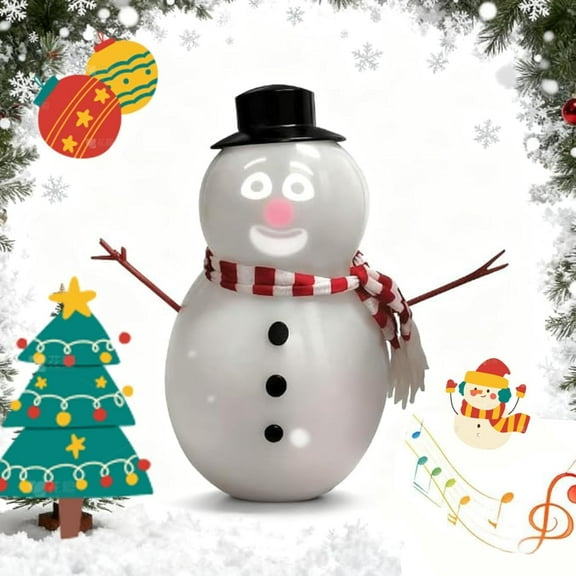 Animated Talking Snowman, Frostbite Animated Blink Talking Snowman, Interactive Animated Singing and Dancing Christmas Decor with Built in Projector and Speaker, USB or Battery Powered (1pcs)