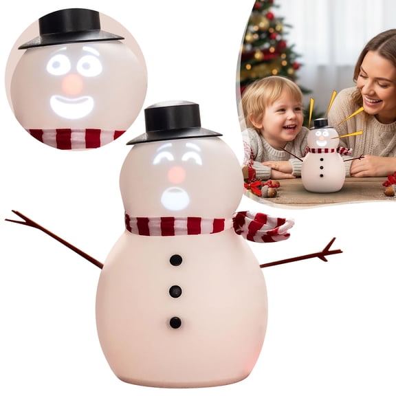 Animated Talking Snowman, with Built in Projector & Speaker, Moving Mouth, Light Up Face, Plug & Play Christmas Holiday Decoration
