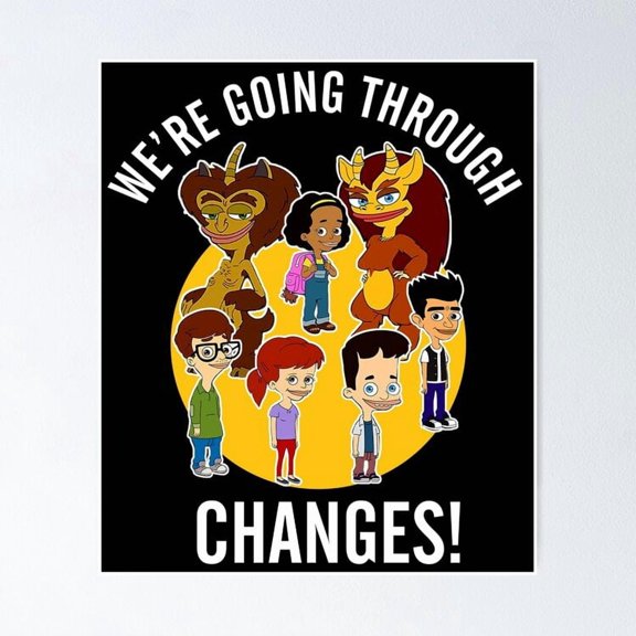 Animated Teen Comedy Character Growing Up Slogan Typography Wall Art Kids Decor, Unframed Poster