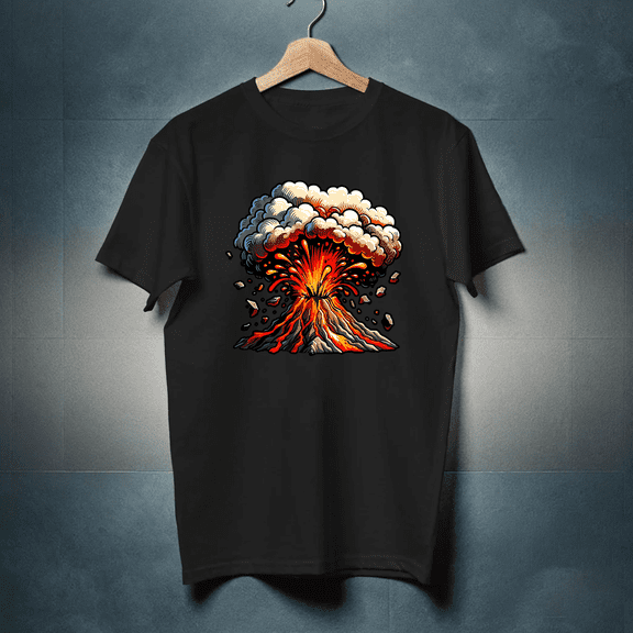 Animated Volcano Lava Science Geology Kids Learning Unisex T-Shirt up to size 5XL