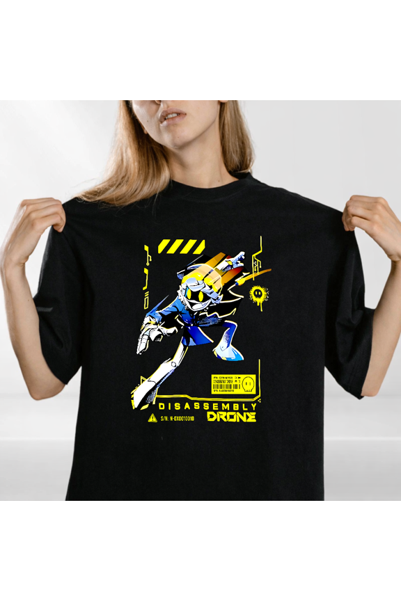 Animated Web Series Robot Graphic Crewneck T-shirt Pullover Top,for men and women up to 5XL