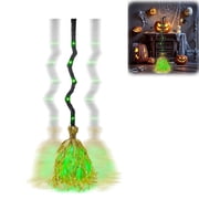 Animated Witch Broom, Moving Witch Broomsticks Halloween, 35 Inch Animated Glowing Mobile Brooms with Strange Sounds, Dancing magics Witchs Brooms