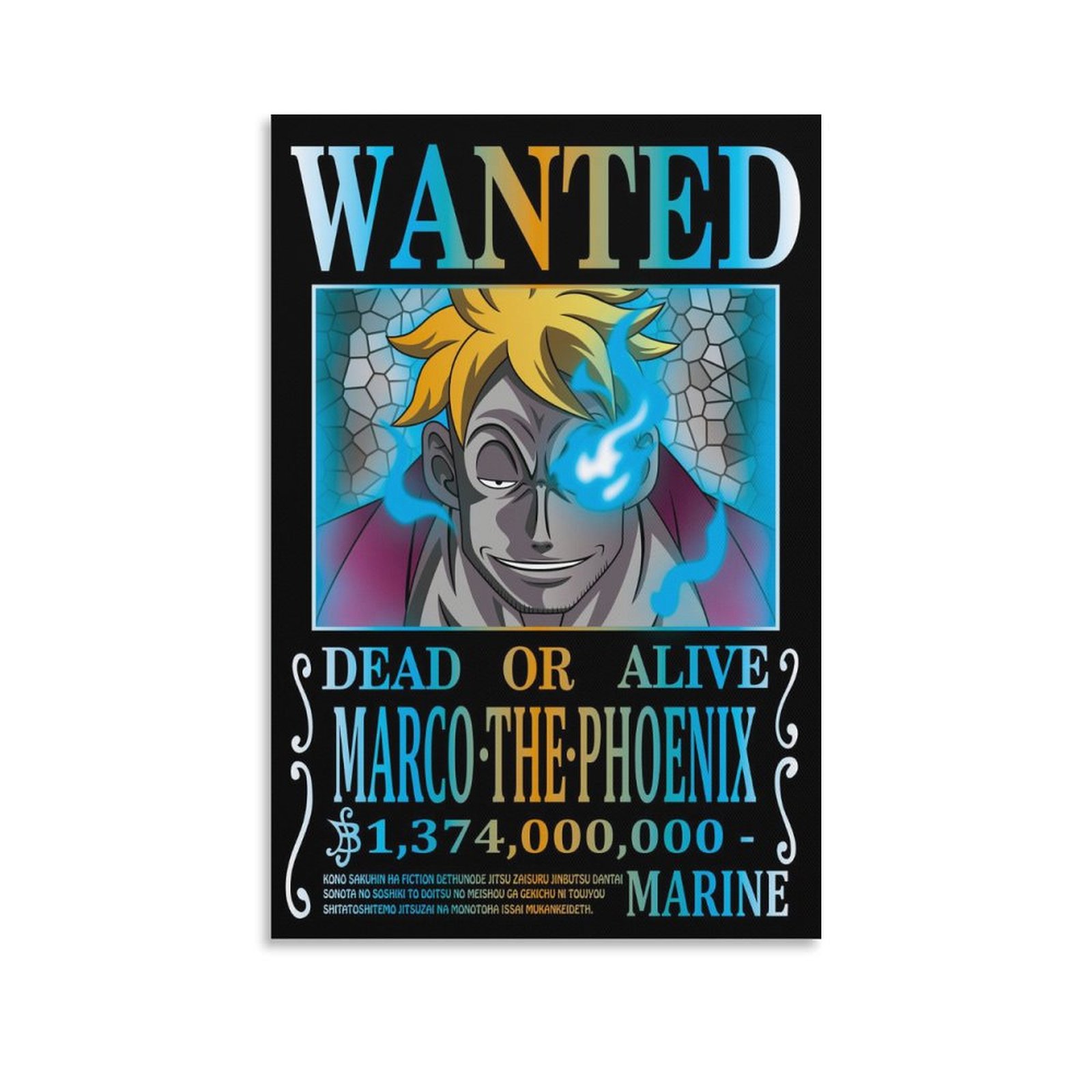 Animation Anime Wanted Poster Marco Poster Decorative Painting Canvas