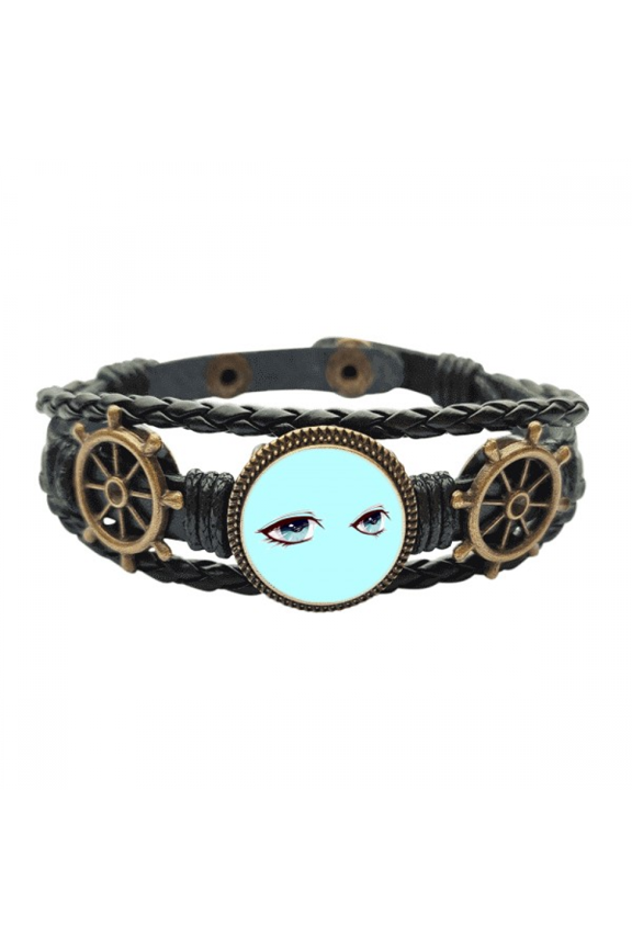 Animation Cocs Side Eyes Leather Braided Ocean Bracelet Wristband