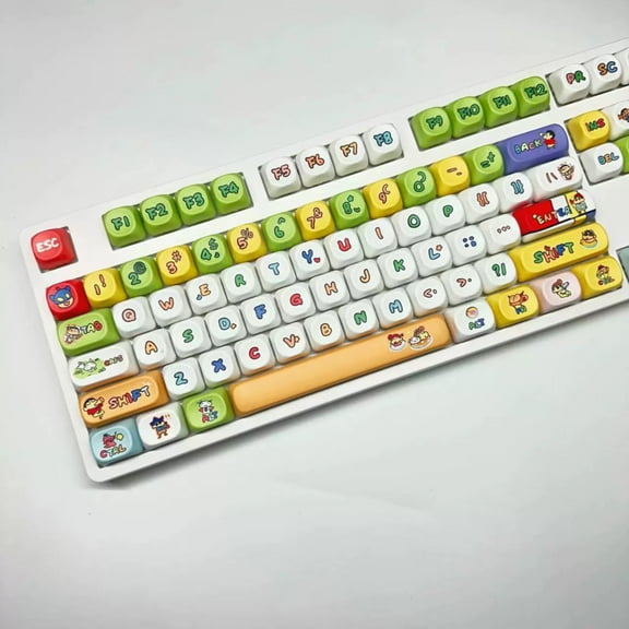 Animation Crayon Shin-chan DIY Decorative Keycaps, MOA Height Full Size Computer Mechanical Keyboard Keycaps