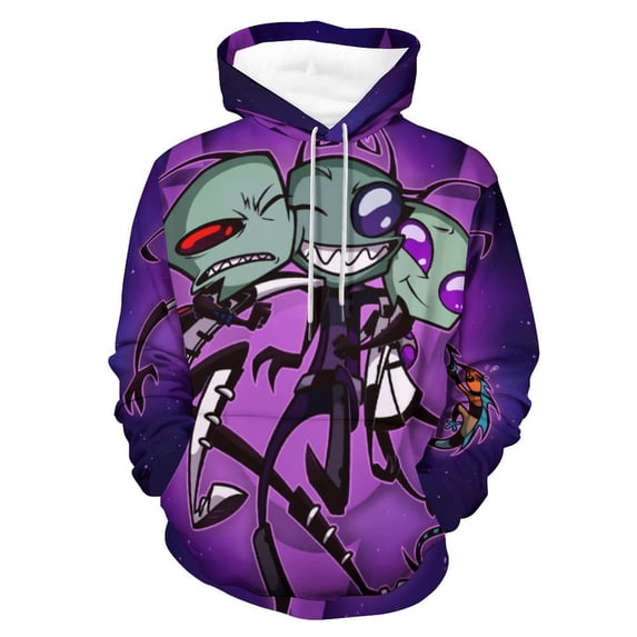 Animation Invader Zim Sweatshirt For Mens And Womens Fashion Hoodies Pullover Athletic Daily Hoody Hooded With Pocket And Drawstring Adult Unisex Sweatshirt Gift