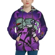 Animation Invader Zim Youth Sweatshirt Hoodies Pullover 3D Print Novelty Hooded Hoody Clothes For Boys Girls Teen Clothing