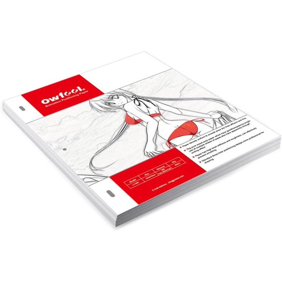 Animation Paper Flip Book Kit with Holes Animation Positioning Paper Manga Comic Drawing 70G White Paper Drawing Paper Animation Kit for Art Color Digital Animating Work (Pack of 200 Sheet)