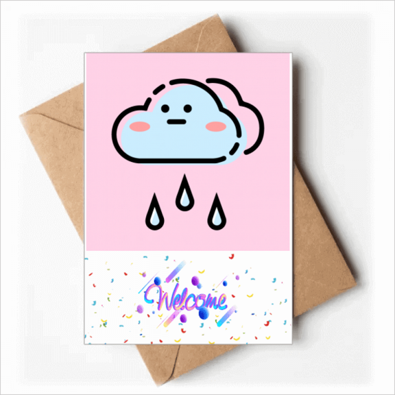 Animation Rain Overcast Welcome Back Greeting Cards Envelopes Blank