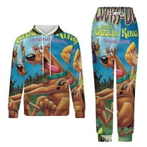 Animation Scooby Doo Unisex Hoodies And Sweatpants Set Sweatshirts Jogger Pants Hooded Hoody Tracksuits Set Suit Winter Daily Adult Sweatsuit 2 Pcs