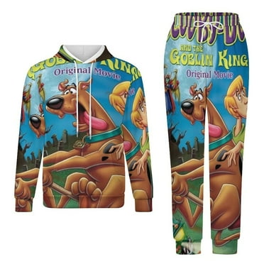 Animation Scooby Doo Unisex Hoodies And Sweatpants Set Sweatshirts Jogger Pants Hooded Hoody Tracksuits Set Suit Winter Daily Adult Sweatsuit 2 Pcs