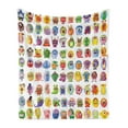 thumbnail image 1 of Animation Soft Flannel Fleece Throw Blanket, Little Graphic Baby Monsters Nursery Room Colored Cartoons Artwork, Cozy Plush for Indoor and Outdoor Use, 70" x 90", Multicolor, by Ambesonne, 1 of 5