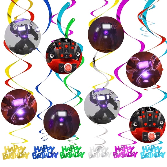 Animation Titan TV Party Decorations Man Hanging Swirl Sign Whirls Birthday Streamer Ceiling Decor Supplies 14 pcs