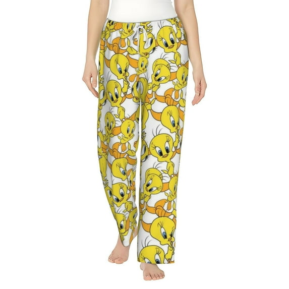 Animation Tweety Women's Pajama Pants Lounge Daily Novelty Cozy Sleep Bottoms Pants Sleepwear With Pockets