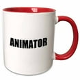 thumbnail image 1 of 3drose, Animator - Text in Black on White - Announce Your Animation Job with Pride - Animating Profession, 15oz Two-tone Red Mug, 1 of 6