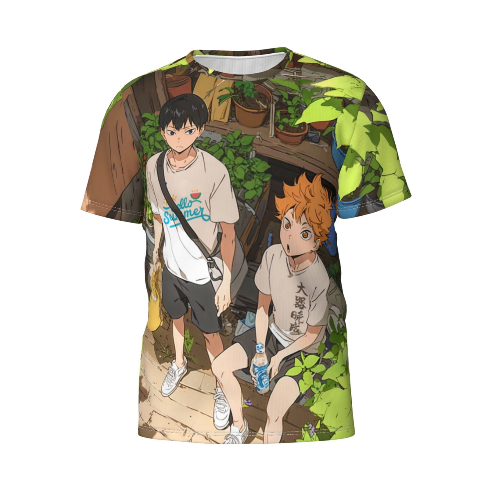 YIMIAO Haikyuu Short Sleeve Casual Uomo Donna Kageyama T-Shirt Moda Anime Fashion Ragazzi Manica Corta Unisex Sportive T Shirt(XXS