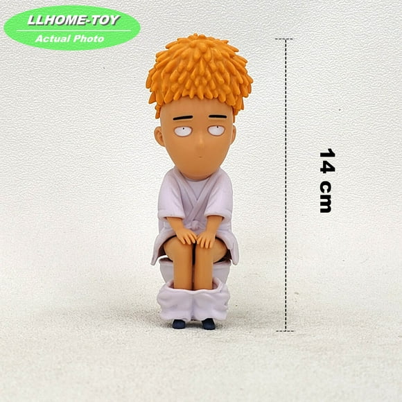 Anime A Fist Saitama teacher on closestool cute Figure Statue Toy Gift