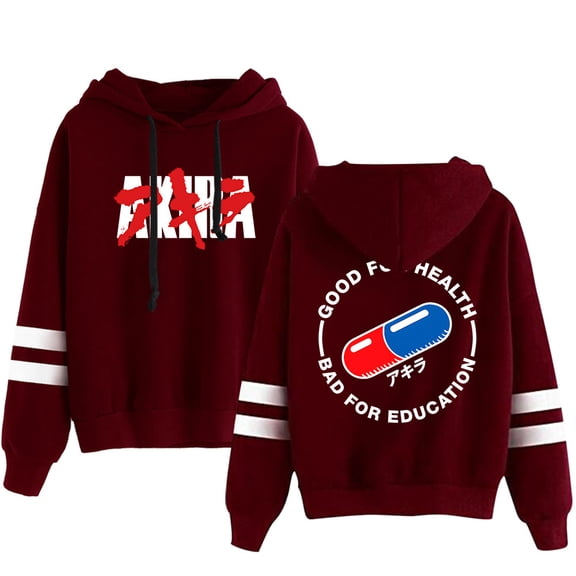 Anime AKIRA Good for Health Bad for Education Men/Women Hoodie Streetwear Sweatshirt Long Sleeve Hooded