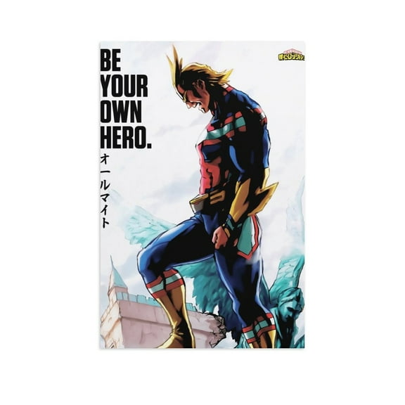 Anime Academia All Might Canvas Wall Art Posters for Bedroom Living Room Bathroom Wall Decor Poster Unframe 12x18inch