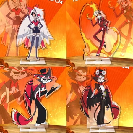 Anime Acrylic Standee for Hazbin Hotel Charlie Vaggie Husk Self-Made Acrylic Standing Plates Acrylic Stand Desktop Decoration (1 standee) (15cm)