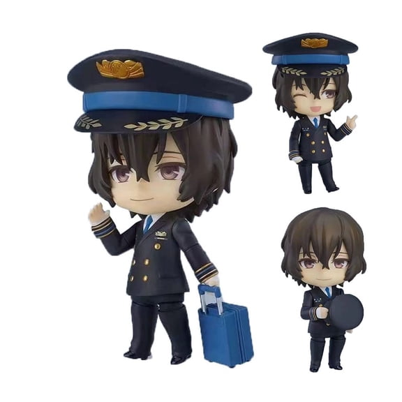 Anime Action Figure Nakahara Chuuya/Dazai Osamu Q Version Clayman Figure Change Face Movable Joints Character Model