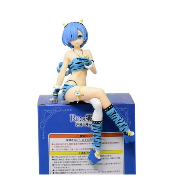 Anime Action Leopard print Swimsuit RemBlue Figure PVC Statue Model Collectible Desktop Ornaments Birthday Gift