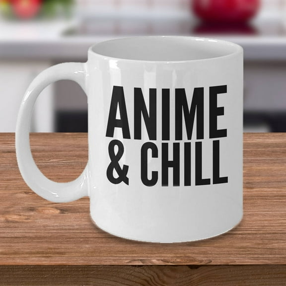 Anime 11 oz Coffee Mug - Anime And Chill White Ceramic Gift
