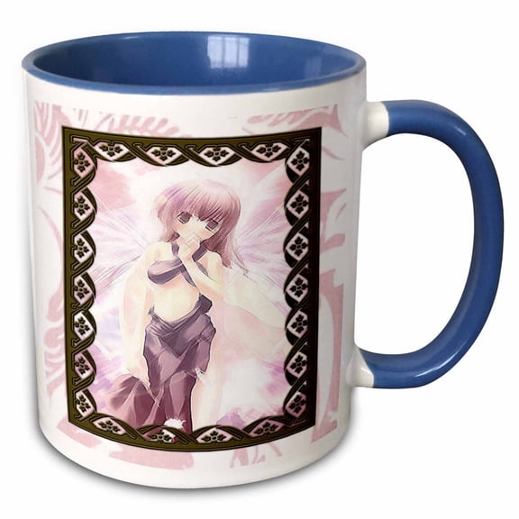 3drose, Anime Angel, 11oz Two-tone Blue Mug