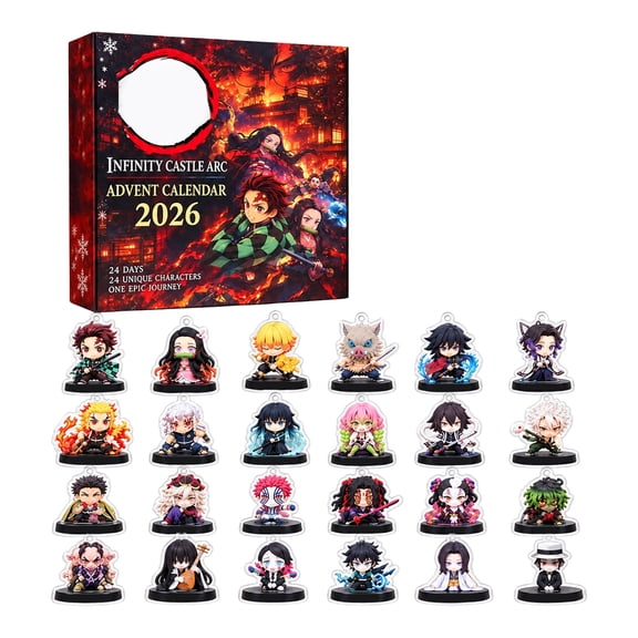 Anime Anime Castle Advent Calendar 2026 24 Days Countdown Mystery Box 24 Pcs 2D Flat Acrylic Ninja Warrior Hanging Ornaments Gifts for Anime Fans