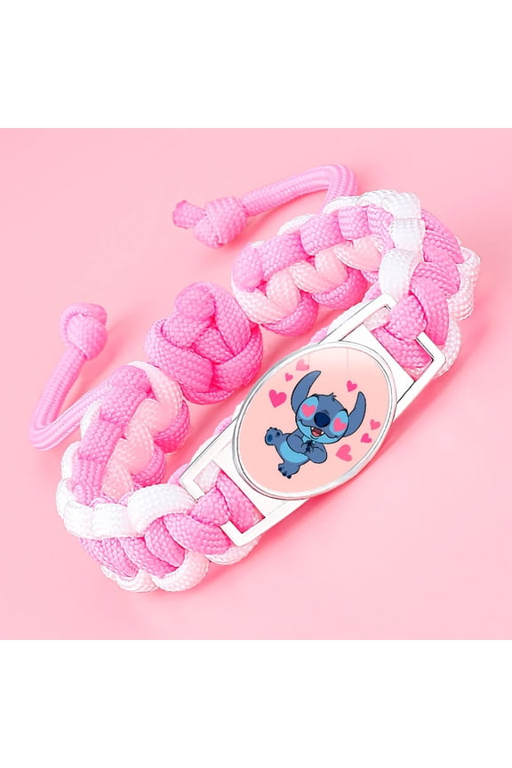 Anime Anime Logo Glass Domed Braided Bracelet