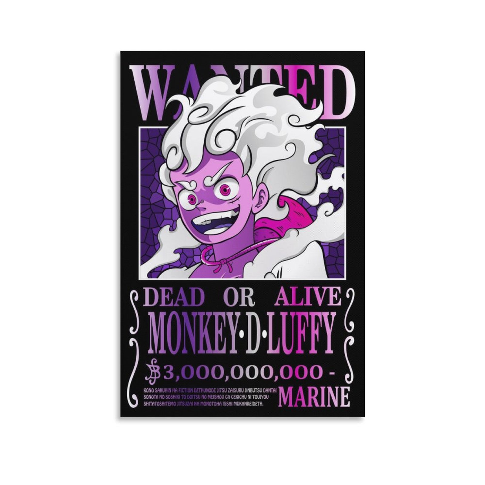 Anime Anime Wanted Poster Luffy 2 Posters Art Print Wall Photo Paint