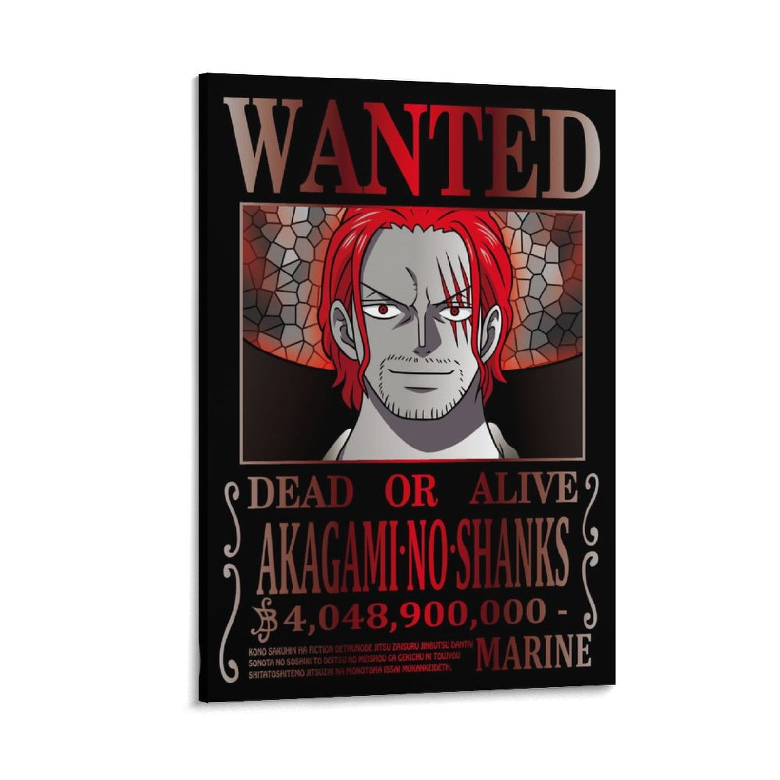 Anime Anime Wanted Poster Shanks Canvas Wall Art Poster Decorative